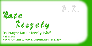 mate kiszely business card
